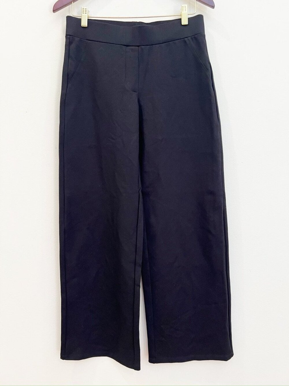 Quince Pants Women Medium 32 Ultra Stretch Ponte Wide Leg Pull On Comfort Office